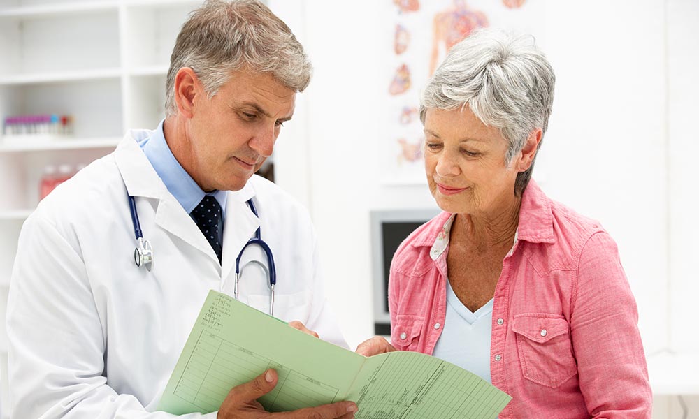 pensioner doing health checks