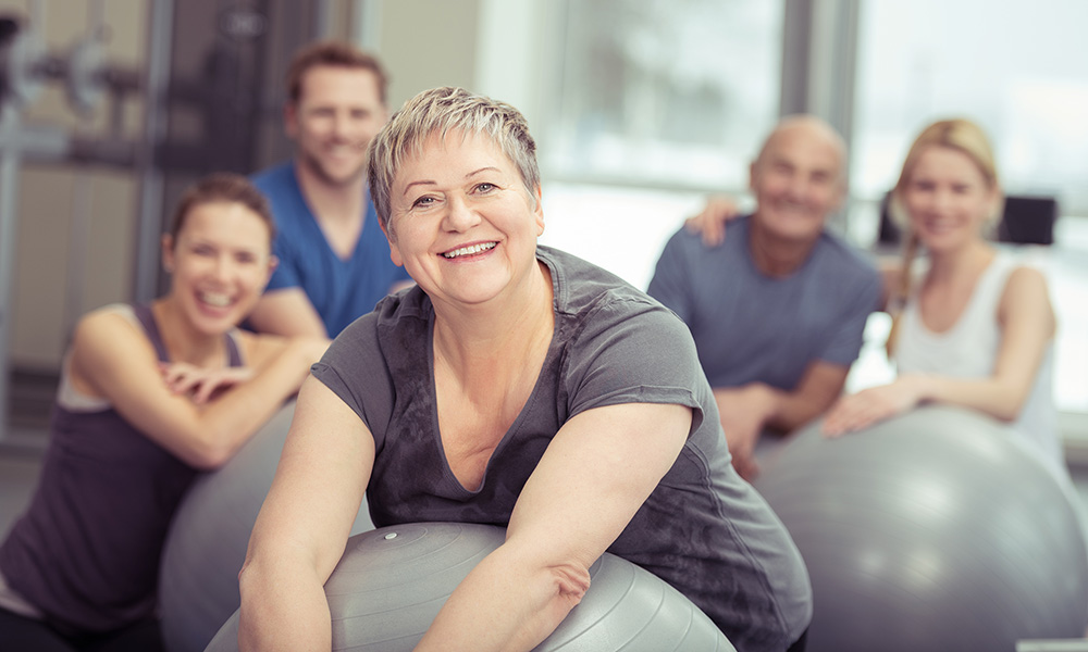 retired person doing pilates