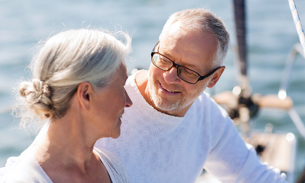 Retired couple actively aging