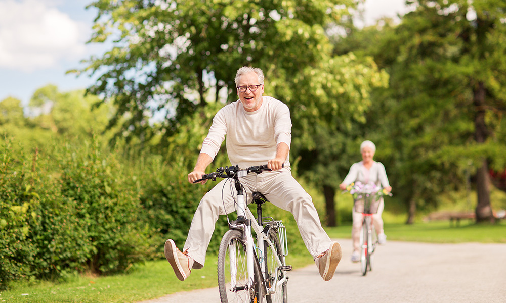 Retired man living happily